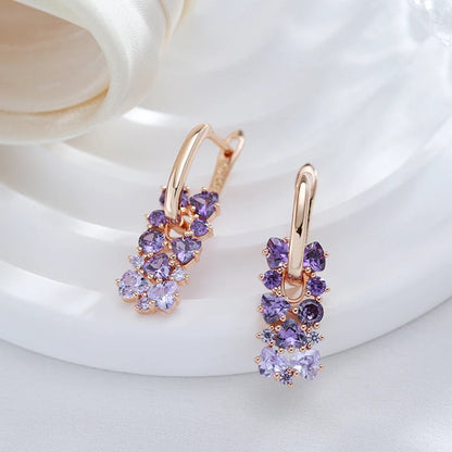 Skorter | Enchanting Purple Zircon Fashion Drop Earrings For Women