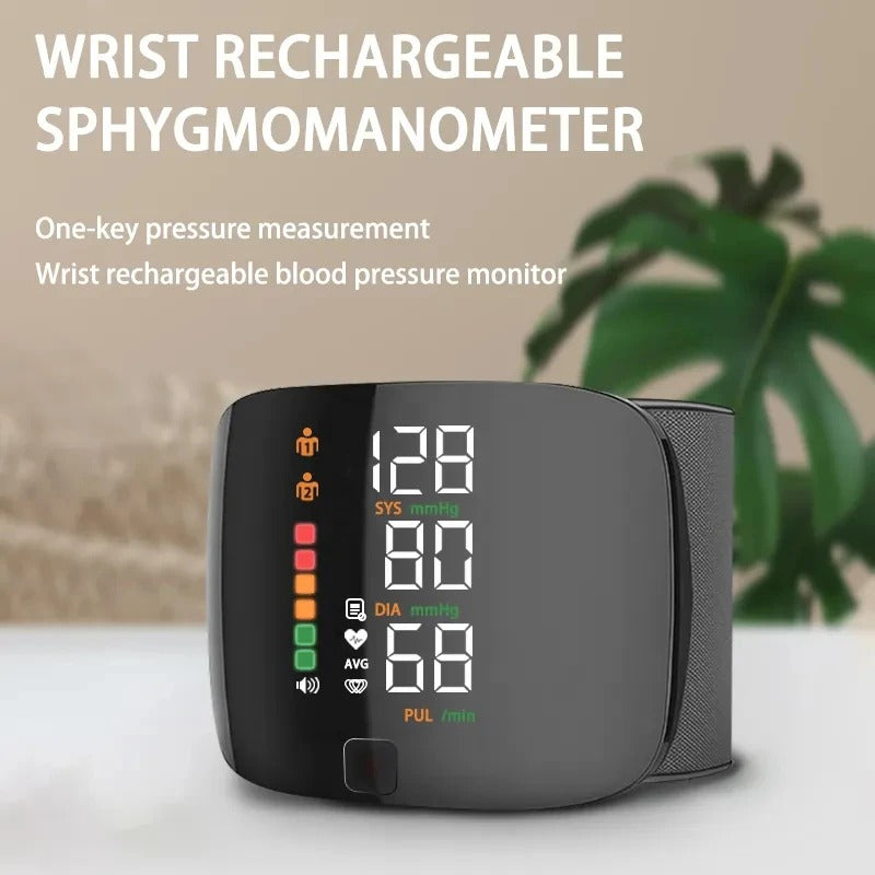 Skorter | Smart Wrist Blood Pressure Monitor – Electronic Portable Sphygmomanometer with Voice Alerts