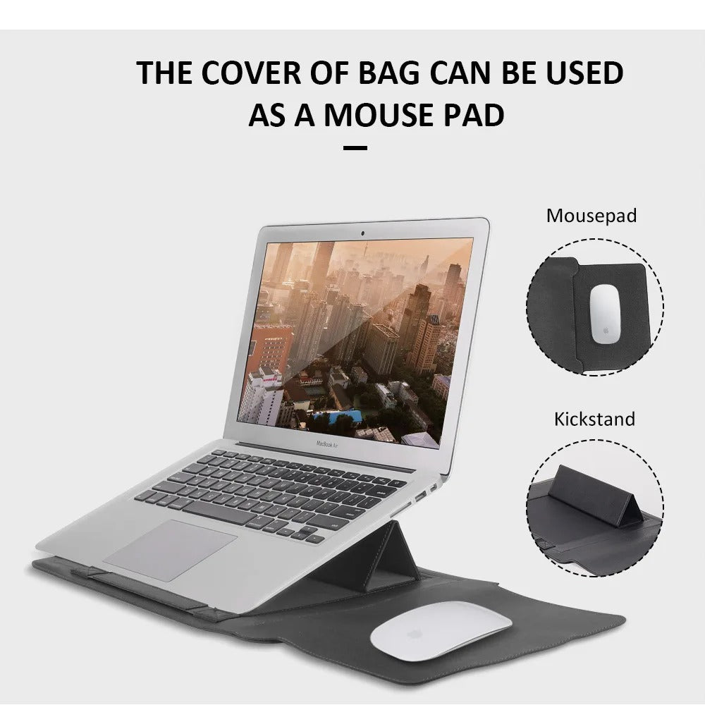 Skorter | 4-in-1 Laptop Sleeve - Slim Protective Case with Stand Function