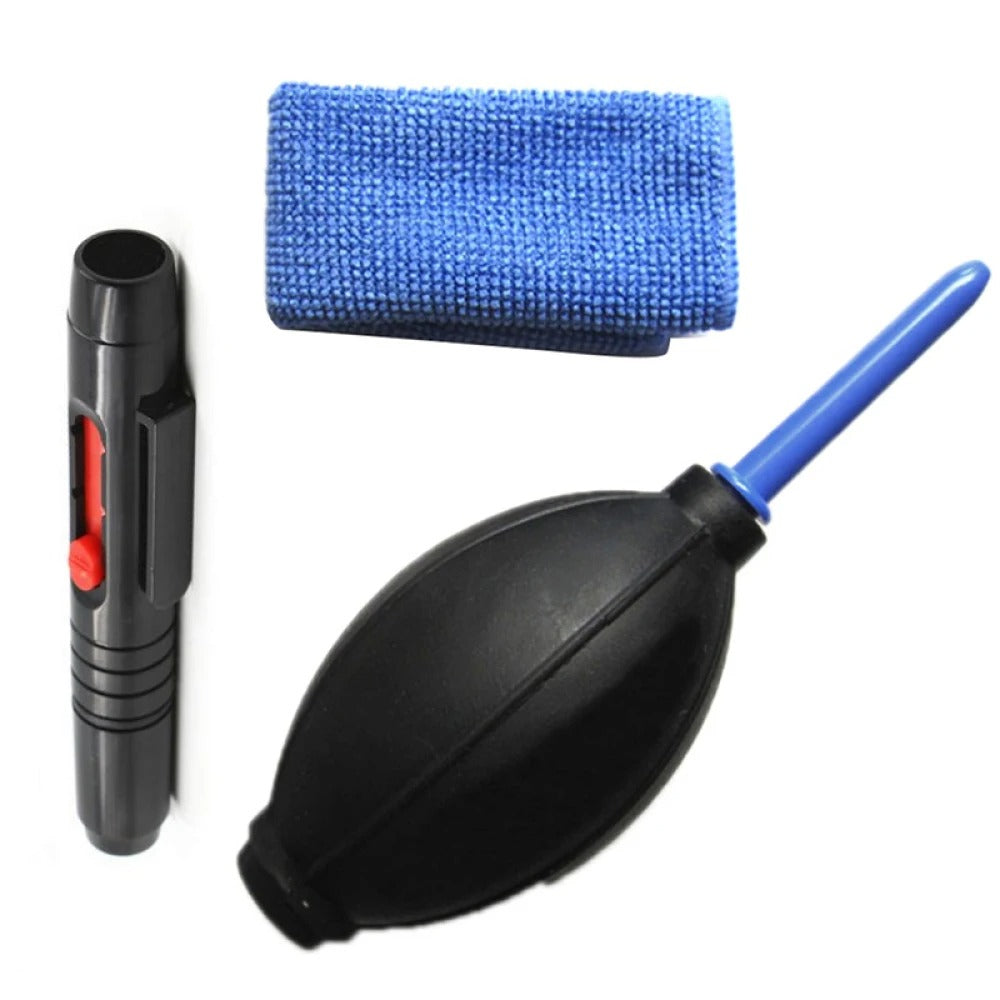 Skorter | 3 in 1 Portable Camera Clean Kit Lens Cleaning Cleaner Dust Pen Blower Cloth Kit for Camera, Videos, Lenses, CCD