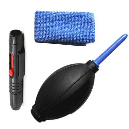 Skorter | 3 in 1 Portable Camera Clean Kit Lens Cleaning Cleaner Dust Pen Blower Cloth Kit for Camera, Videos, Lenses, CCD