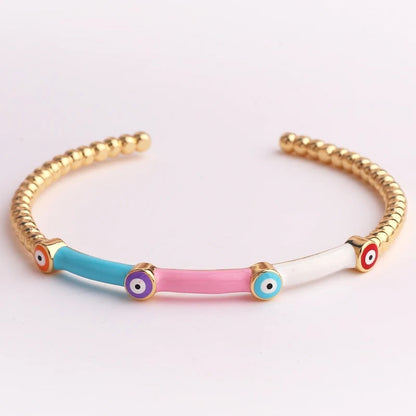 Skorter | Colorful Lucky Eye Open Cuff Bangle Bracelet For Women
