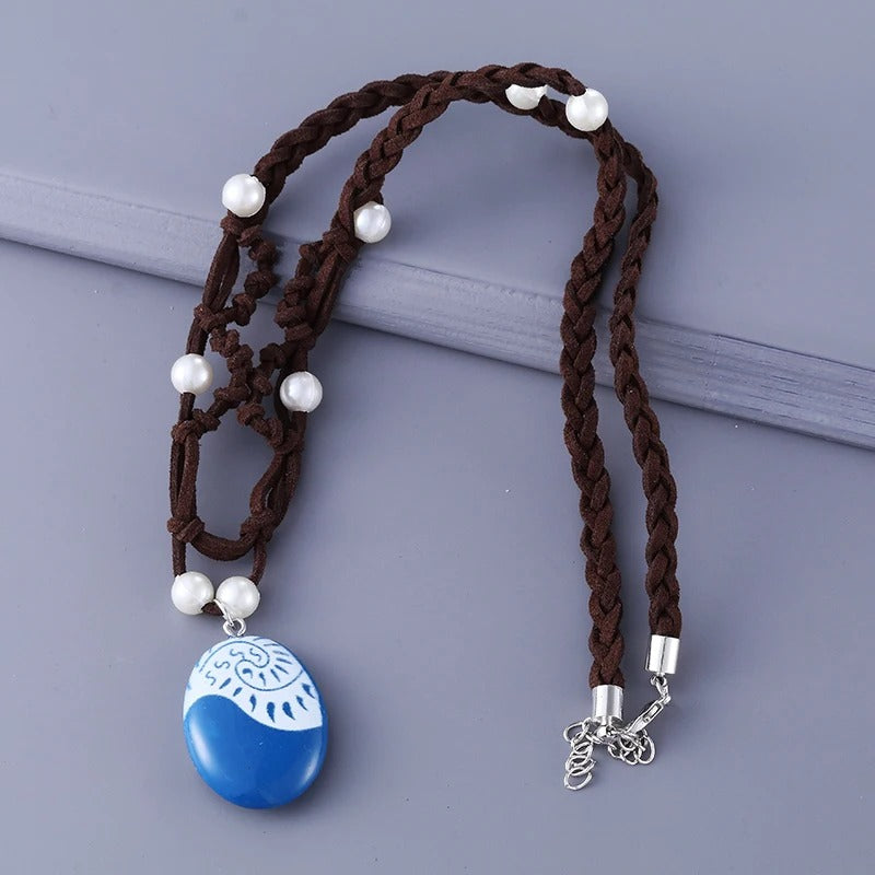 Skorter | Blue Charm Ocean Rope Chain Faux Pearl Choker Necklaces