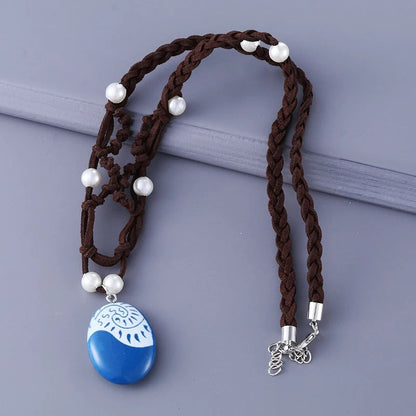Skorter | Blue Charm Ocean Rope Chain Faux Pearl Choker Necklaces