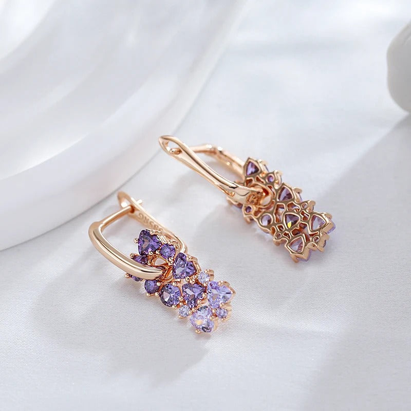 Skorter | Enchanting Purple Zircon Fashion Drop Earrings For Women