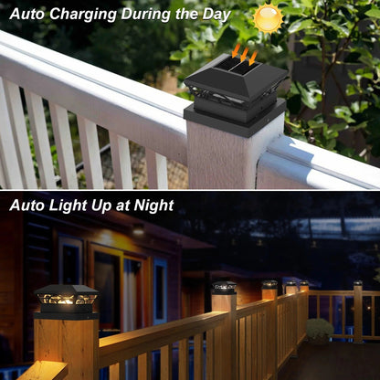 Skorter | Solar Post Cap Light - Durable Outdoor Solar Post Lights for Fence Posts