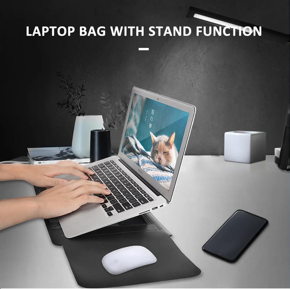 Skorter | 4-in-1 Laptop Sleeve - Slim Protective Case with Stand Function
