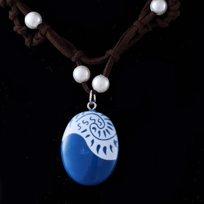 Skorter | Blue Charm Ocean Rope Chain Faux Pearl Choker Necklaces