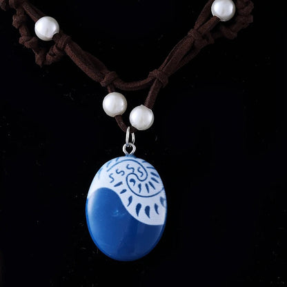 Skorter | Blue Charm Ocean Rope Chain Faux Pearl Choker Necklaces