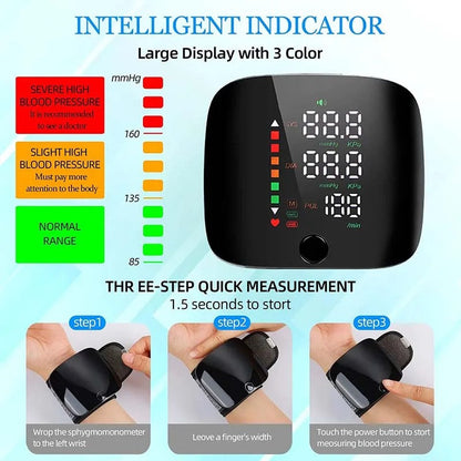 Skorter | Smart Wrist Blood Pressure Monitor – Electronic Portable Sphygmomanometer with Voice Alerts