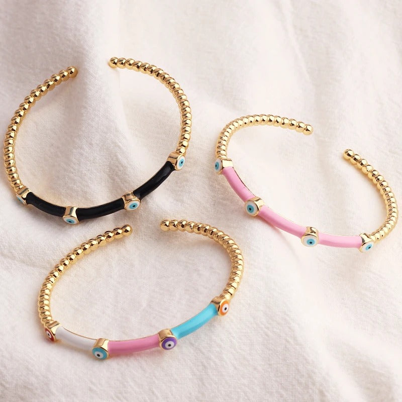 Skorter | Colorful Lucky Eye Open Cuff Bangle Bracelet For Women