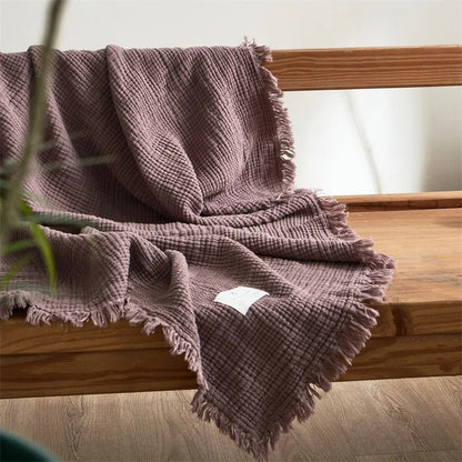 Skorter | Allison Tassel Cotton Blanket 100% Woven Throw Blanket