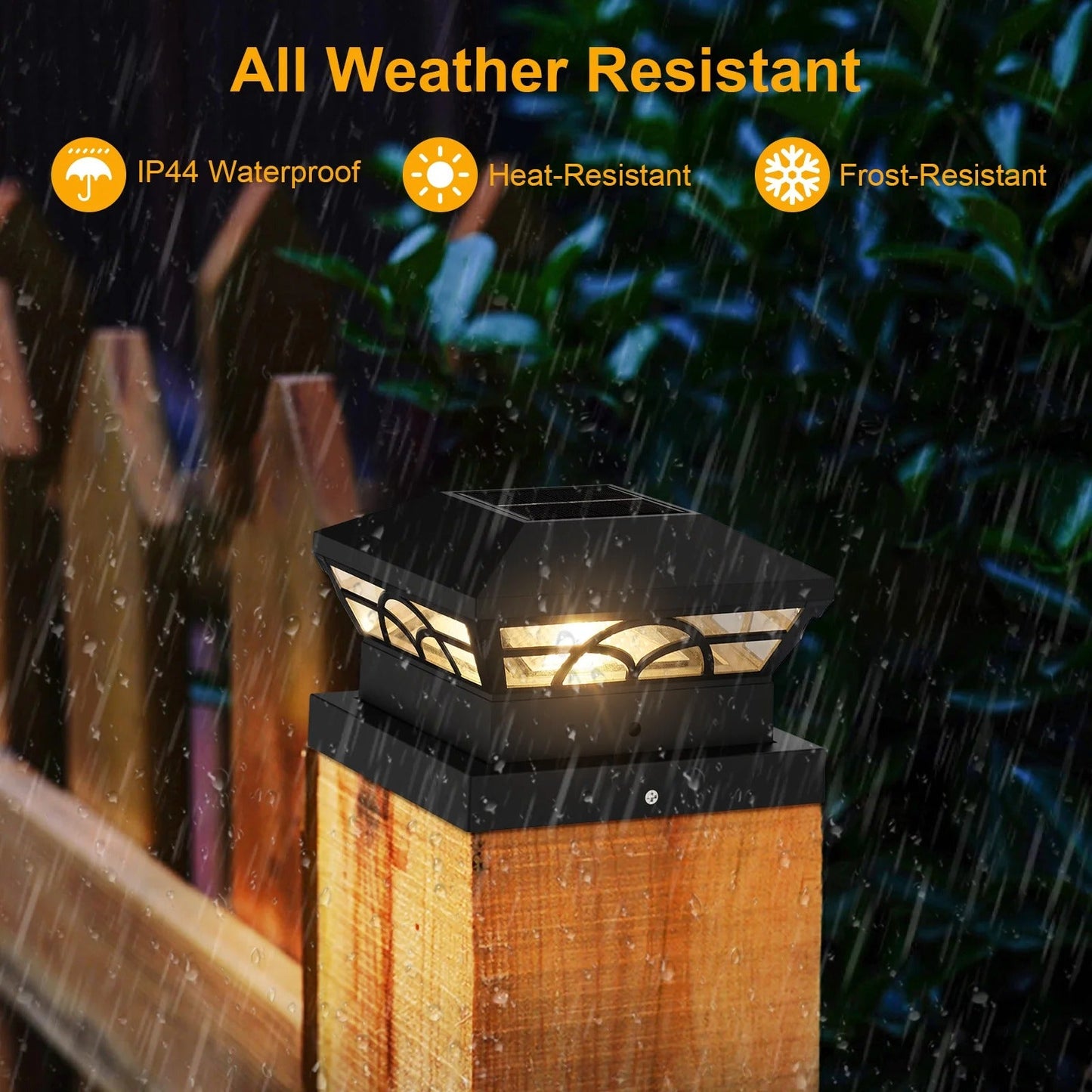 Skorter | Solar Post Cap Light - Durable Outdoor Solar Post Lights for Fence Posts