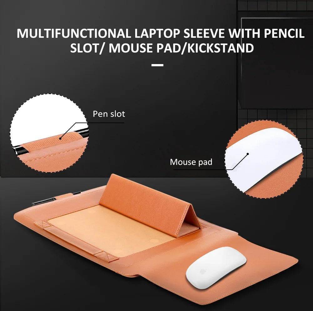 Skorter | 4-in-1 Laptop Sleeve - Slim Protective Case with Stand Function