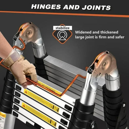 Skorter | Collapsible Extendable Ladder UK – Telescopic Ladder with Non-Slip Feet, Soft-Close System for Indoor & Outdoor Use