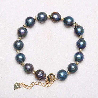 Skorter | Adjustable Bracelet With Natural Baroque Pearl Beads For Women