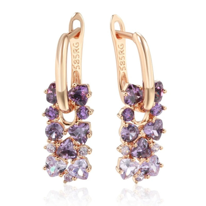 Skorter | Enchanting Purple Zircon Fashion Drop Earrings For Women