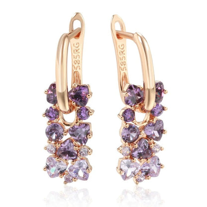 Skorter | Enchanting Purple Zircon Fashion Drop Earrings For Women