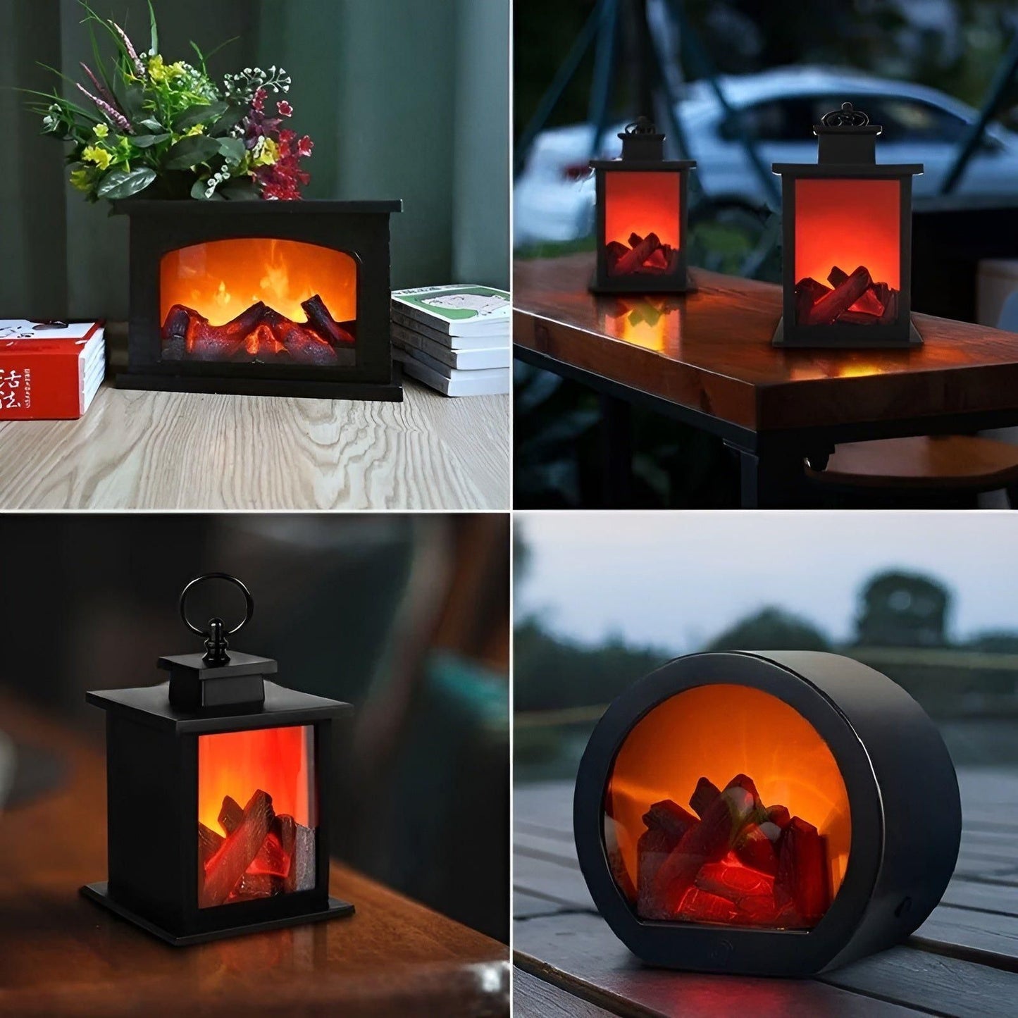 Skorter | RadiantFlame LED Lantern – Realistic Flame Table Lamp for Cosy Ambient Lighting