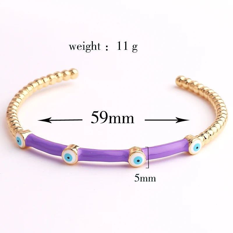 Skorter | Colorful Lucky Eye Open Cuff Bangle Bracelet For Women