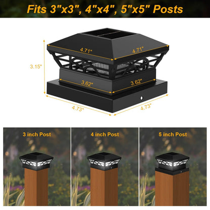 Skorter | Peake Solar Post Cap Light - Durable Outdoor Solar Post Lights for Fence Posts