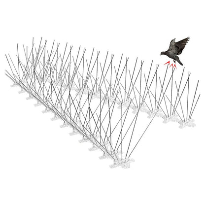 Skorter | 1PC Stainless Steel Pigeon Spikes And Bird Repeller Deterrent 25cm Balcony Anti-bird Repellent Thorn Nail Kit Pest Control