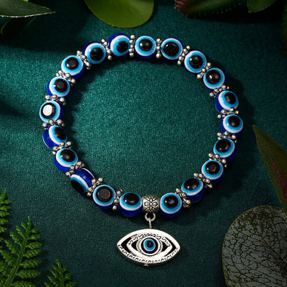 Skorter | Turkish Lucky Eye Pendant Beaded Elastic Charm Bracelets