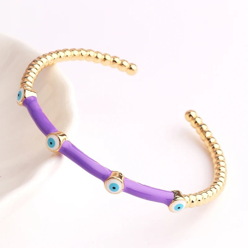 Skorter | Colorful Lucky Eye Open Cuff Bangle Bracelet For Women