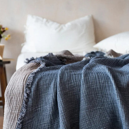 Skorter | Allison Tassel Cotton Blanket 100% Woven Throw Blanket