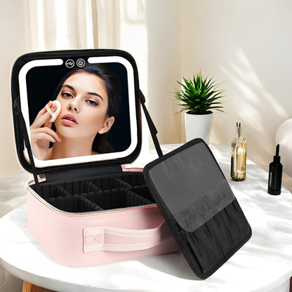 Skorter | Travel Makeup Bag with LED Mirror and Spacious Storage