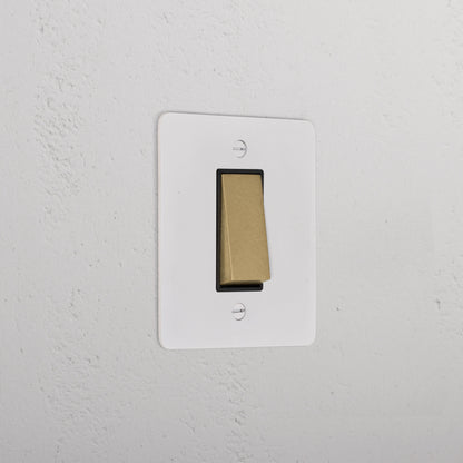 Skorter | 1G Two Way Rocker Slimline Switch - Malbar Antique Brass Black