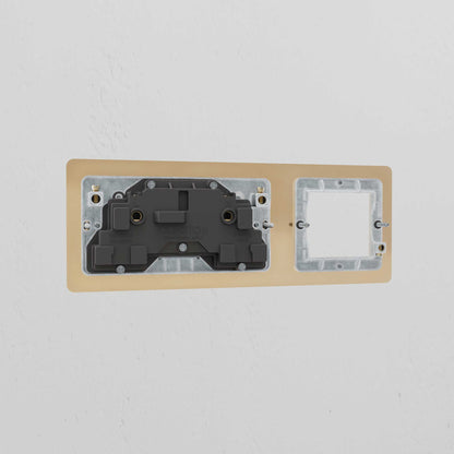 Skorter | 1G 50mm Module & Double Socket UK Plate - Antique Brass Black