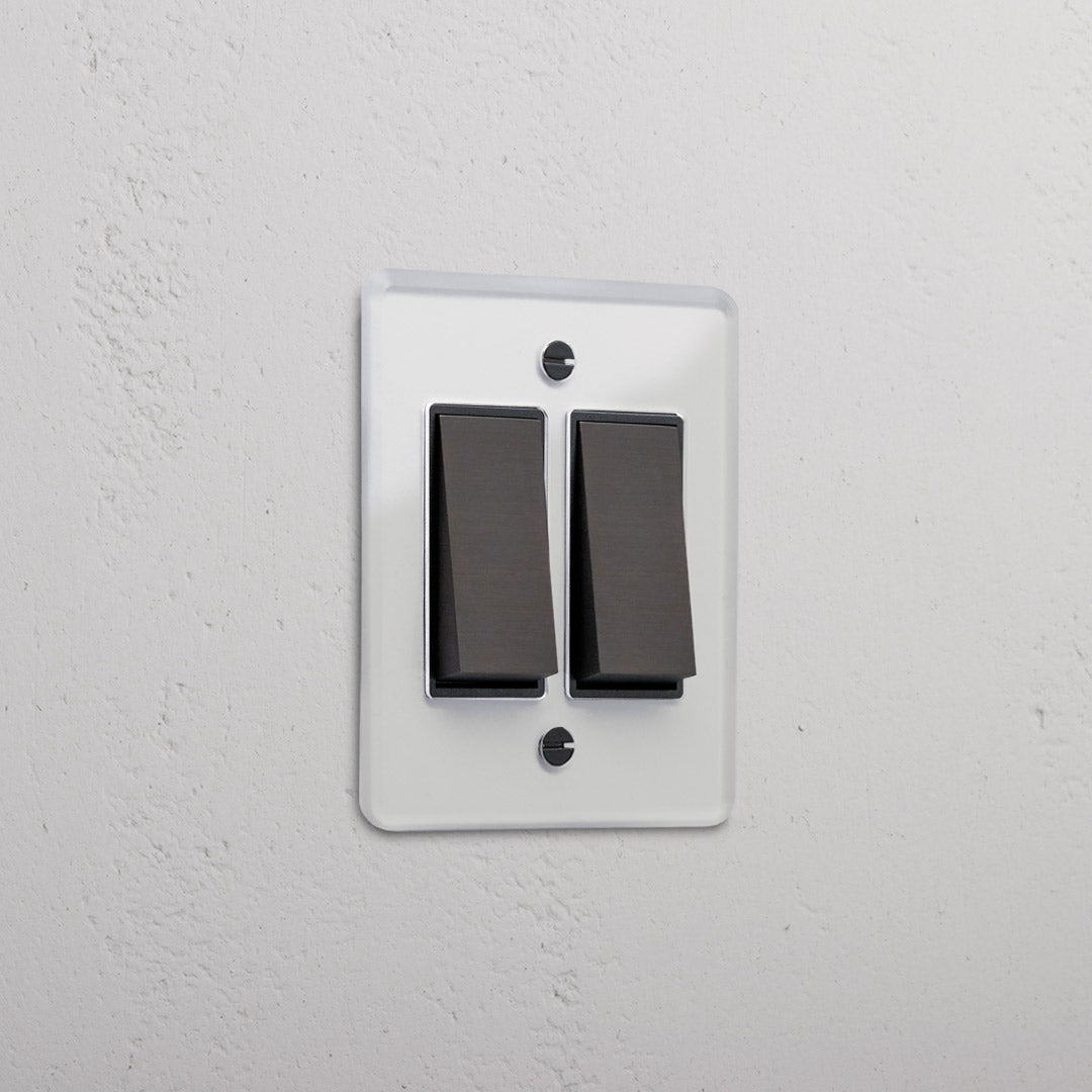 Skorter | 2G Two-way Rocker Slimline Switch - Clear Bronze Black