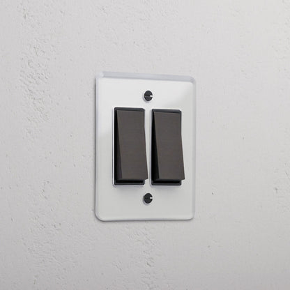 Skorter | 2G Two-way Rocker Slimline Switch - Clear Bronze Black