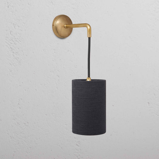 Skorter | Primrose Small Hanging Wall Lamp Basalt Gray - Antique Brass