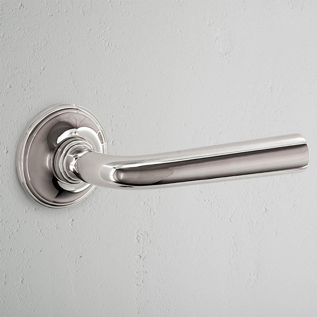 Skorter | Apsley Spring Door Handle - Polished Nickel