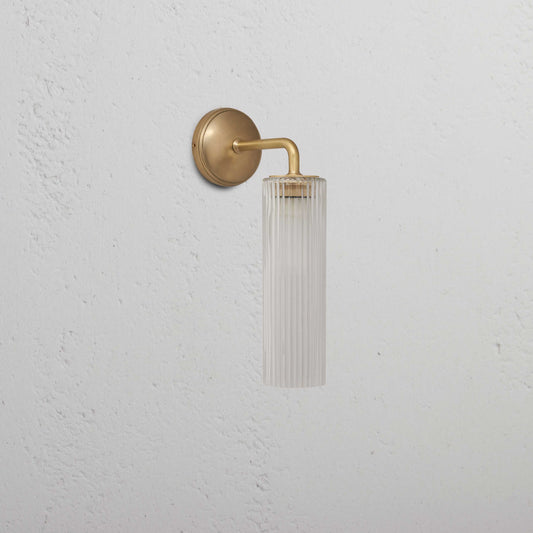 Skorter | Claremont Small Wall Lamp Fluted Glass - Antique Brass