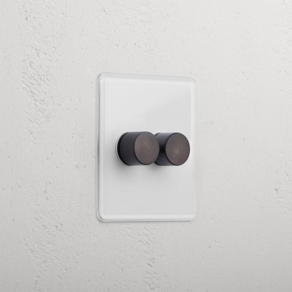 Skorter | 2G Two Way Dimmer Slimline Switch - Clear Bronze