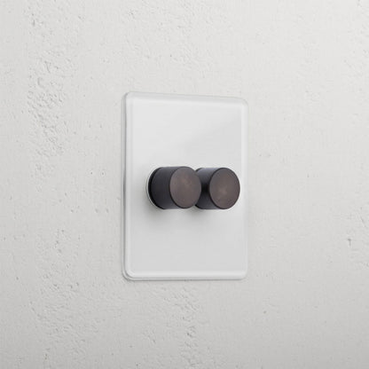 Skorter | 2G Two Way Dimmer Slimline Switch - Clear Bronze