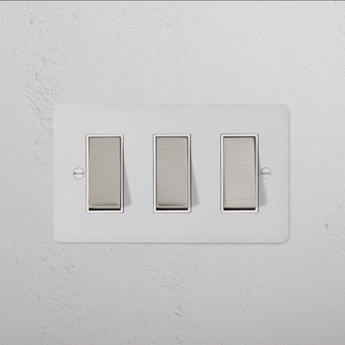 Skorter | 3G Two-way Rocker Switch - Malbar Polished Nickel White