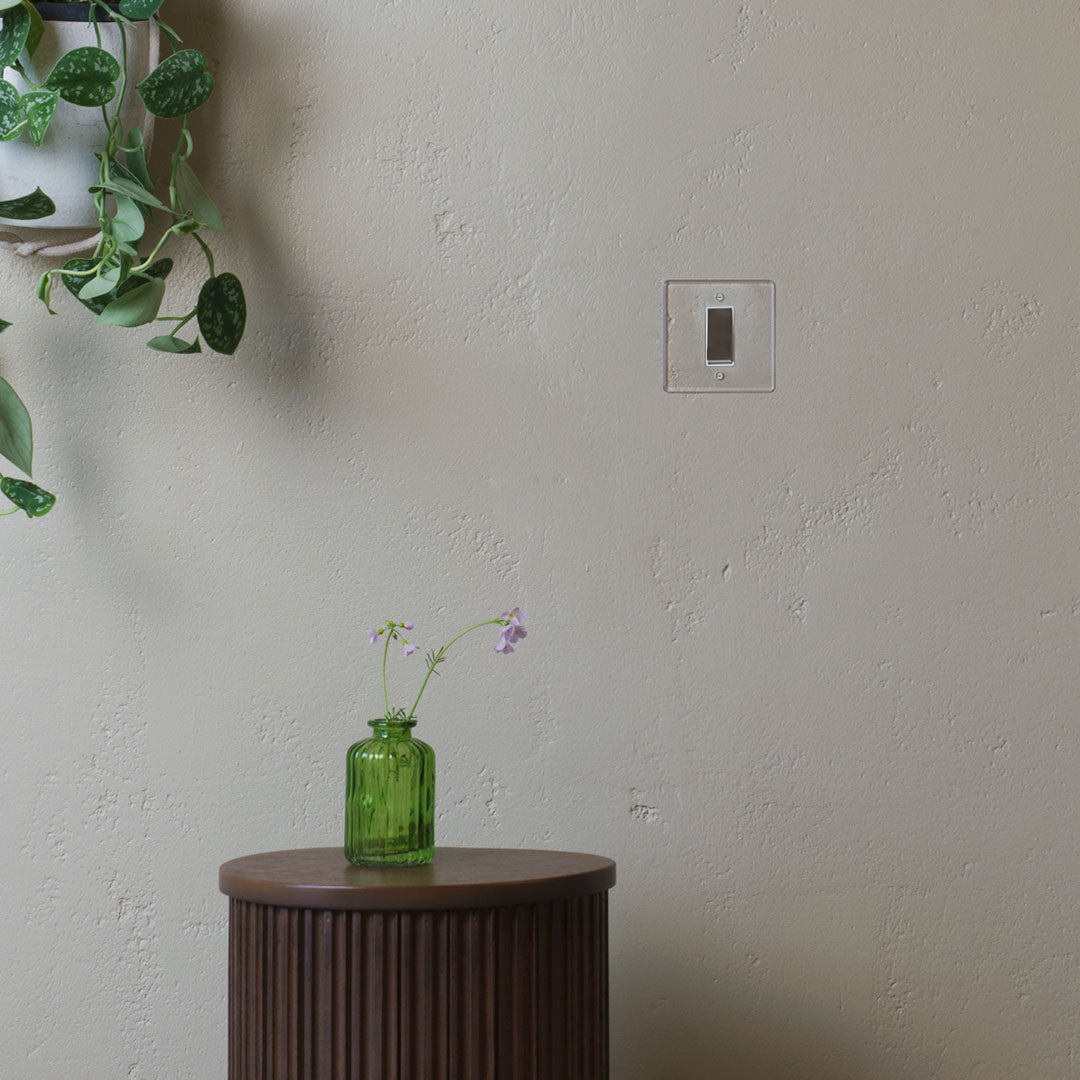 Skorter | 1G Recalling Rocker Switch - Clear Brushed Nickel White