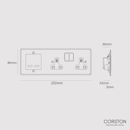 Skorter | Double Outlet + USB A+C Fast Charging - Clear White