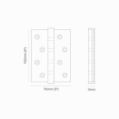 Skorter | Curtis Door Hinge Pair - Polished Nickel