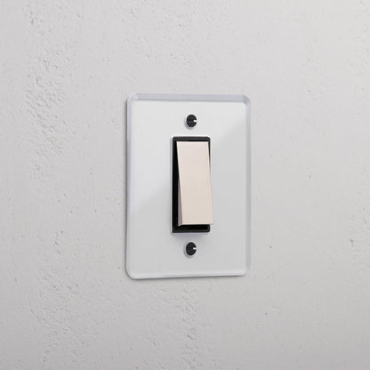 Skorter | 1G Two Way Rocker Slimline Switch - Clear Polished Brass Black