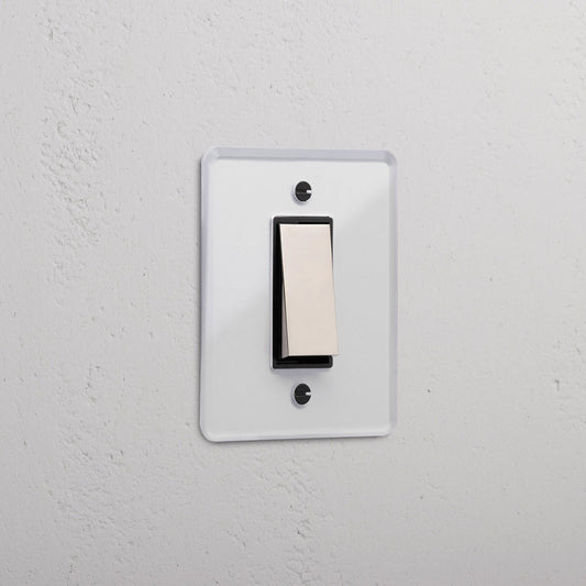 Skorter | 1G Two Way Rocker Slimline Switch - Clear Polished Brass Black