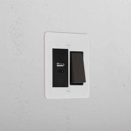 Skorter | 1G To Way Rocker + USB A+C Slimline Switch - Malbar Bronze Black
