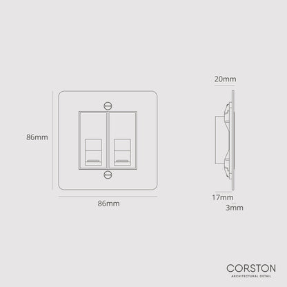 Skorter | 2x CAT6 connector - Malbar black