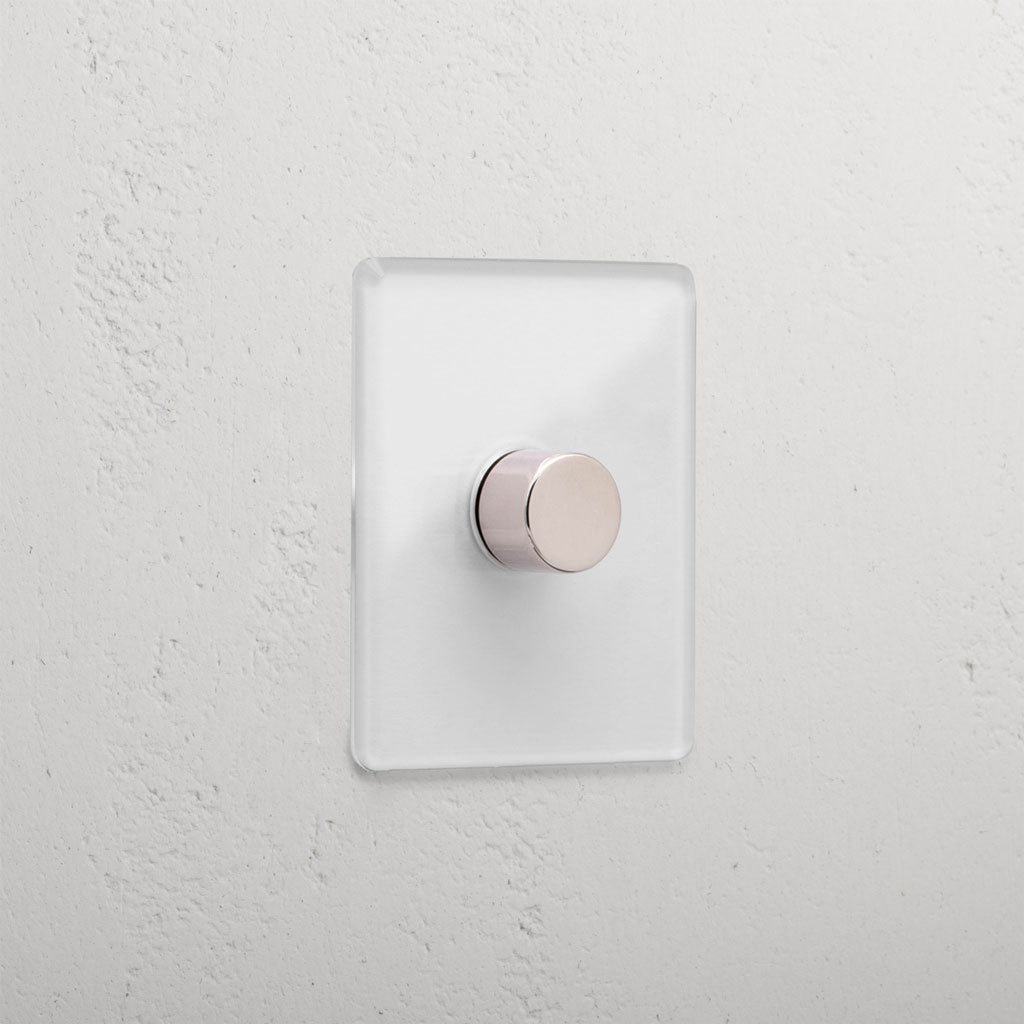 Skorter | 1G Two Way Dimmer Slimline Switch - Clear Polished Nickel