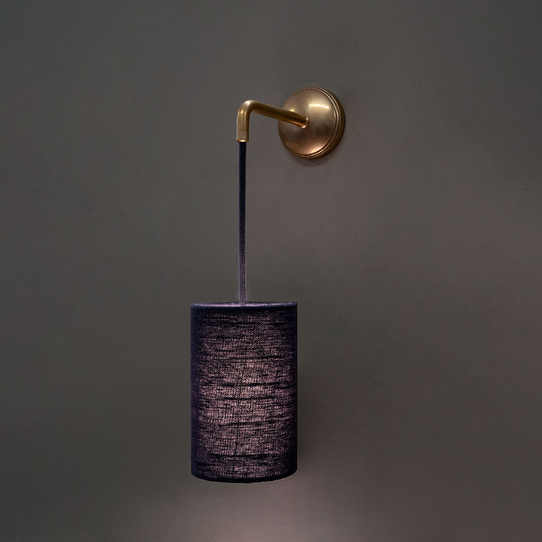 Skorter | Primrose Small Hanging Wall Lamp Basalt Gray - Antique Brass