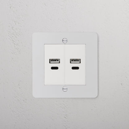 Skorter | 2x USB A+C Socket - Malbar White